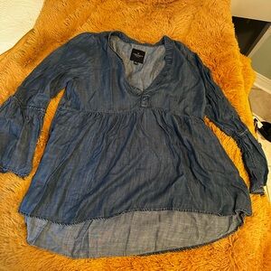 American Eagle Outfitters Blue Denim Blouse